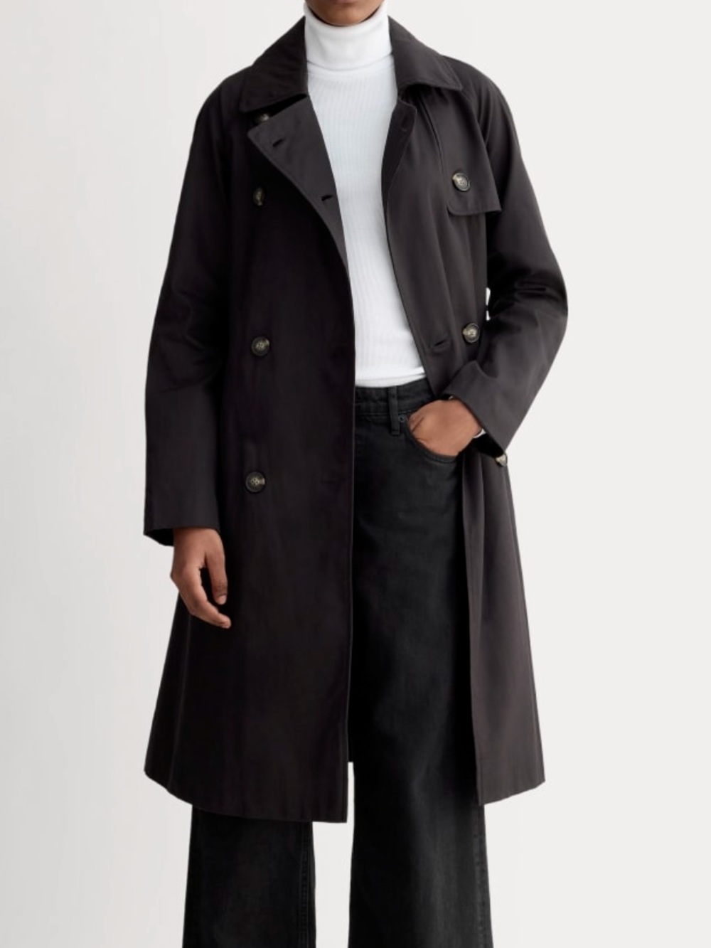 Everlane classic black trench coat